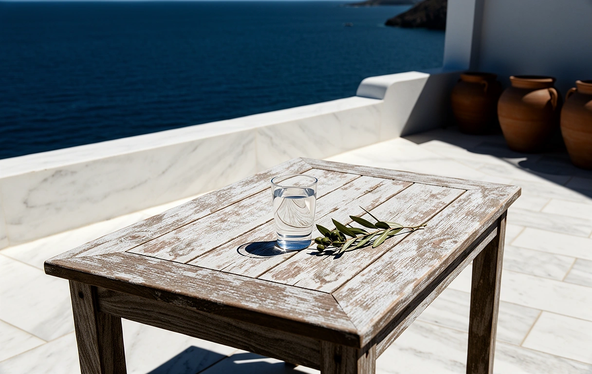 Sun-drenched Mediterranean terrace