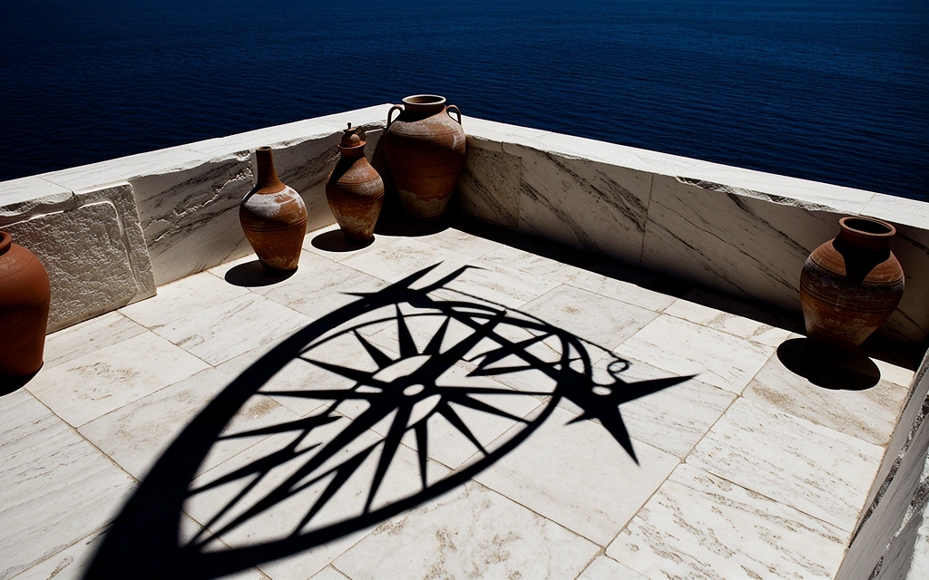 Shadows on marble representing time and metabolism